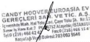 HOOVER HGV64STCG B - CANDY-HOOVER-EUROASIA EV GEREÇLERİ SAN VE TİC. A.Ş. - 1