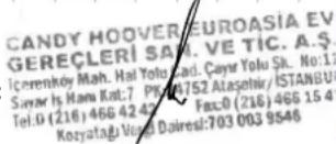 HOOVER HGV 7550 B - CANDY-HOO ER-EUROASIA EV GERECLERI SAN VE TIC. A.S.V - 1