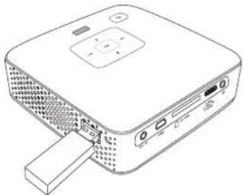 PHILIPS PicoPix PPX3514 - Connector le support d'enregistrement USB - 1