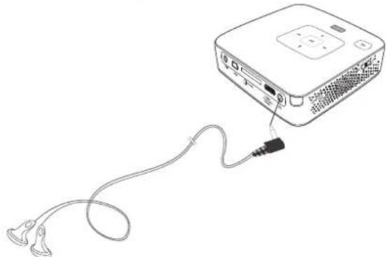 PHILIPS PicoPix PPX3514 - Branchement des écouteurs/ casque - 1