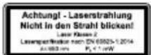 SCHEPPACH FS4700 - Nedívejte se do paprsku Laser třídy 2 - 1