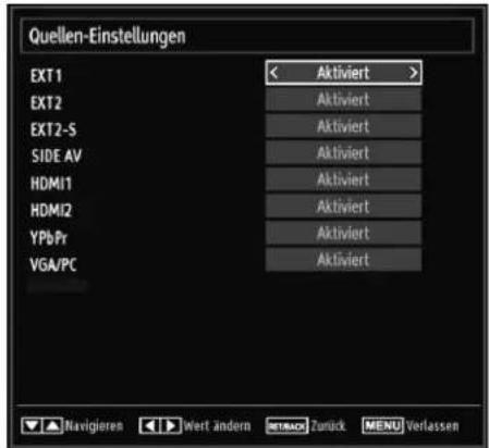 CONTINENTAL EDISON 81HD905V - Konfiguration der Quelleneinstellungen - 1