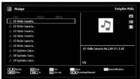 CONTINENTAL EDISON 81HD905V - Affi cher la musique via USB - 1