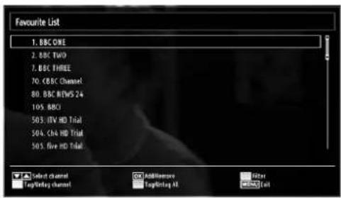 CONTINENTAL EDISON 81HD905V - Managing Stations: Favourites - 1