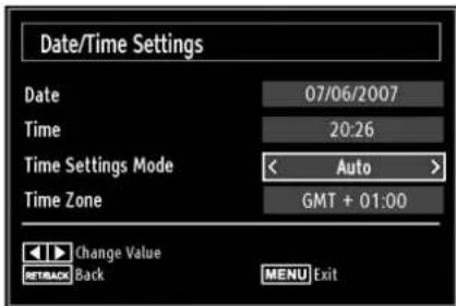 CONTINENTAL EDISON 81HD905V - Configuring Date/Time Settings - 1