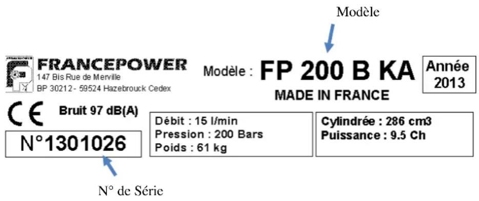 Francepower FP 160 B - Commande des pièces de rechange - 1