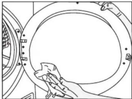 BEKO DS7331 PX0 BX - Fusselfilter/Innenseite der Gerätetür reinigen - 6