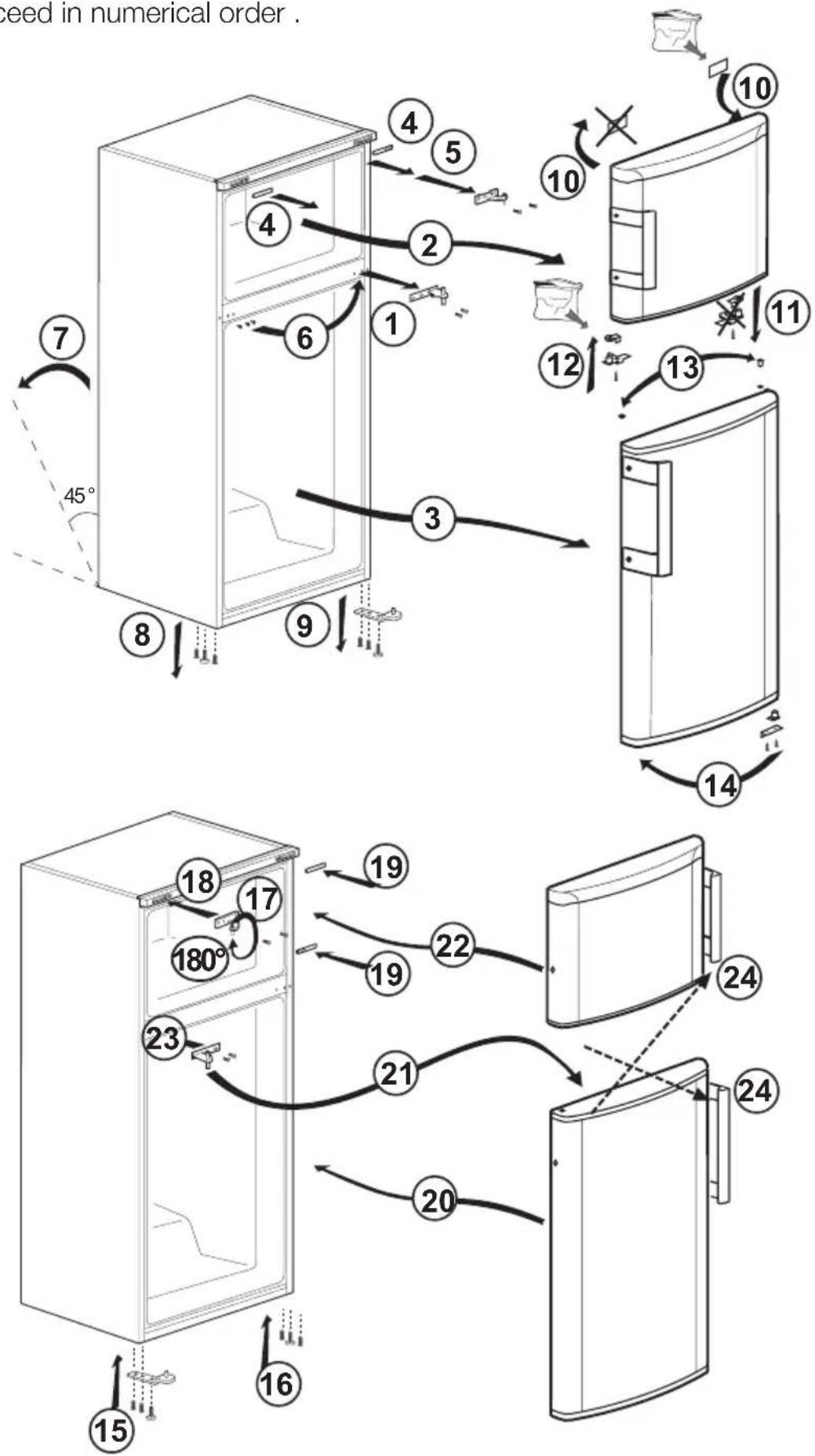 BEKO DN142100 - Reversing the doors - 1