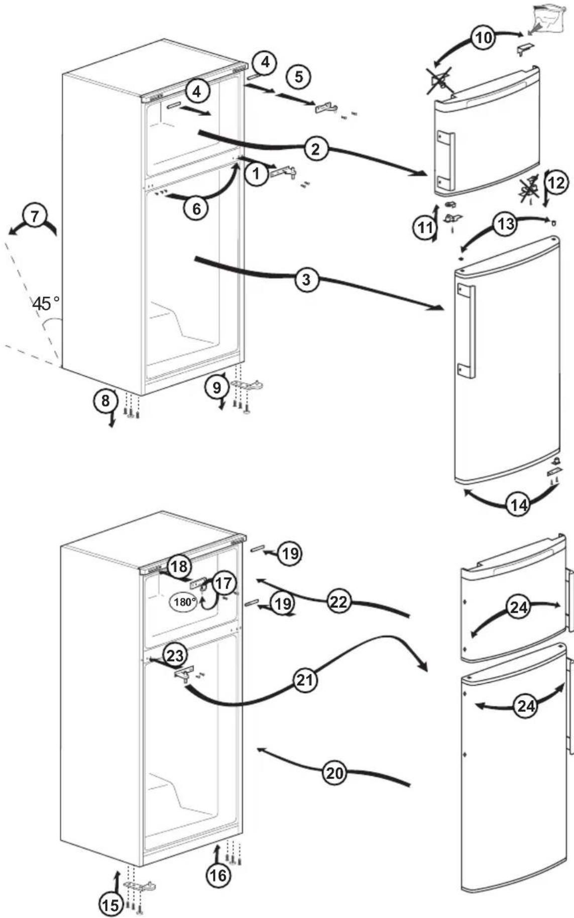 BEKO DN142100 - Reversing the doors - 1