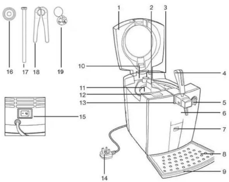 Klarstein 10010174 - List of parts - 1