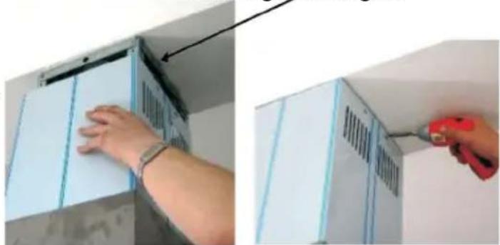 AMICA OWS 952 T - G) Montage des Innen-Kamins an der Deckenhalterung - 1