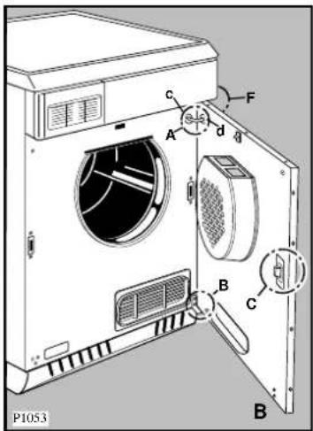 ARTHUR MARTIN ELECTROLUX ADC 514 E - Réversibilité de la porte - 4