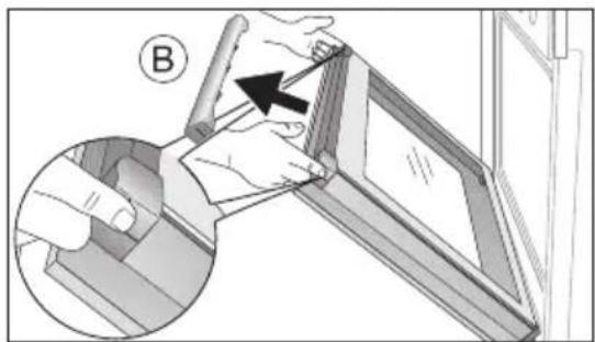 ARTHUR MARTIN ELECTROLUX FE 6467 - Démontage des vitres de la porte - 4