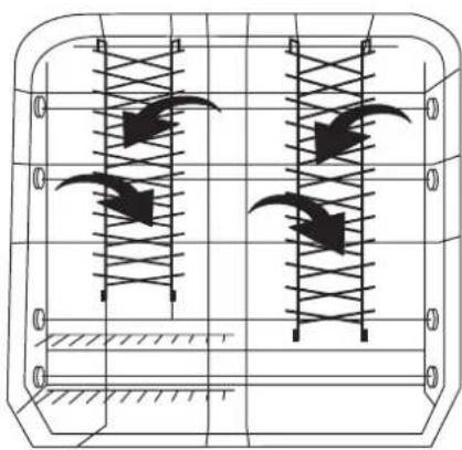 ARTHUR MARTIN ELECTROLUX ASI 6231 - Variante 4: les deux supports à assiettes à l'arrière du panier inférieur sont rabatables en croisant les rayonnages - 2
