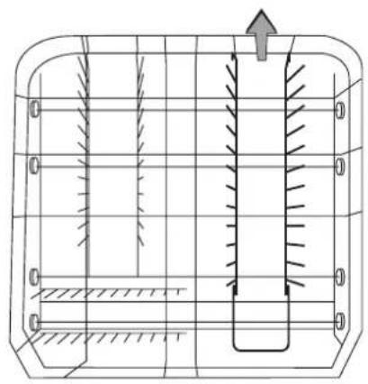 ARTHUR MARTIN ELECTROLUX ASI 6231 - Variante 2: le support à assiettes à droit de panier inférieur est rabattable vers la gauche. - 2