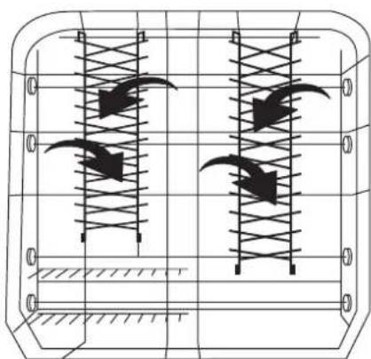 ARTHUR MARTIN ELECTROLUX ASF 2765 - Variante 4: les deux supports à assiettes à l'arrière du panier inférieur sont rabatables en croisant les rayonnages - 2