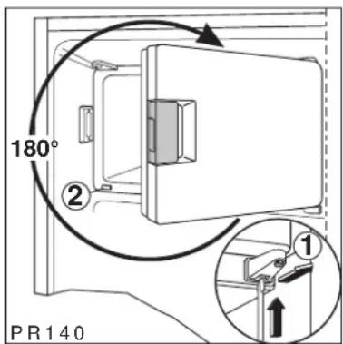 ARTHUR MARTIN ELECTROLUX AR6390T - Reversibilité du portillon du compartment - 2