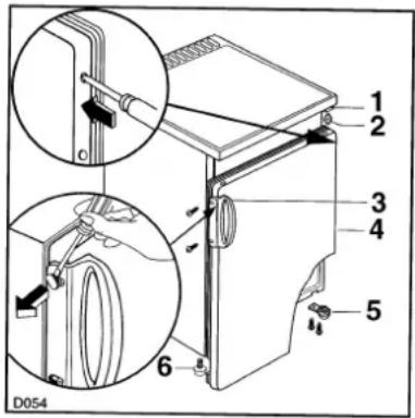 ARTHUR MARTIN ELECTROLUX AR6390T - Pour changer le sens d'ouverture de la porte: - 1