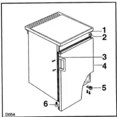 ARTHUR MARTIN ELECTROLUX AR6290T - Réversibilité du portillon du compartment - 2