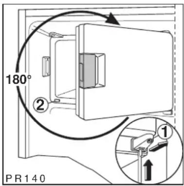 ARTHUR MARTIN ELECTROLUX AR6290T - Réversibilité du portillon du compartment - 3