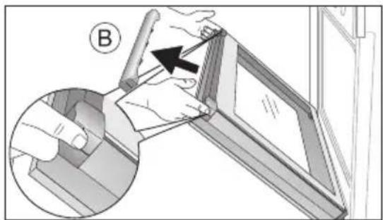 ARTHUR MARTIN ELECTROLUX FE 6426 AL - Démontage des vitres de la porte - 4