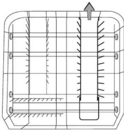 ARTHUR MARTIN ELECTROLUX ASI 6252 X - Variante 2: le support à assiettes à droit de panier inférieur est rabatable vers la gauche. - 2