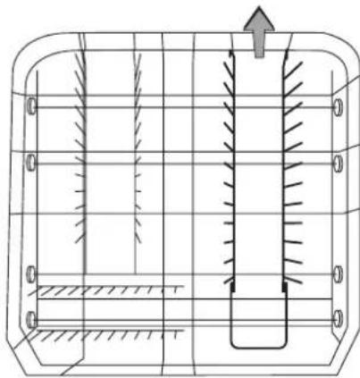 ARTHUR MARTIN ELECTROLUX ASI 6222 W - Variante 2: le support à assiettes à droit de panier inférieur est rabatable vers la gauche. - 2