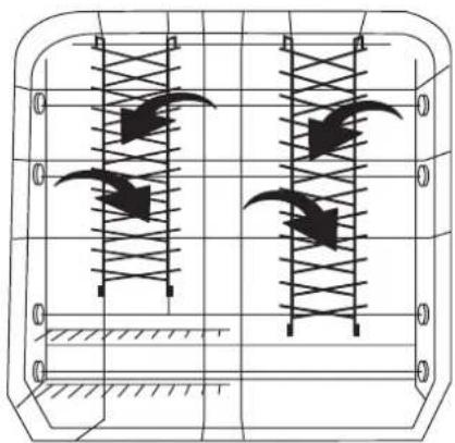 ARTHUR MARTIN ELECTROLUX ASF 2656 A - Variante 4: les deux supports à assiettes à l'arrière du panier inférieur sont rabattables en croisant les rayonnages - 2