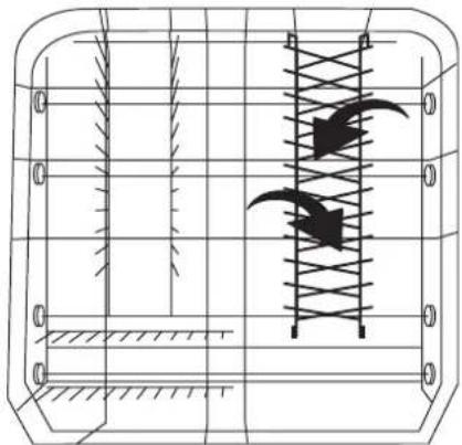 ARTHUR MARTIN ELECTROLUX ASF 2656 A - Variante 3: le support à assiettes sur la droite du panier inférieur est rabattable en croisant les rayonnages - 2