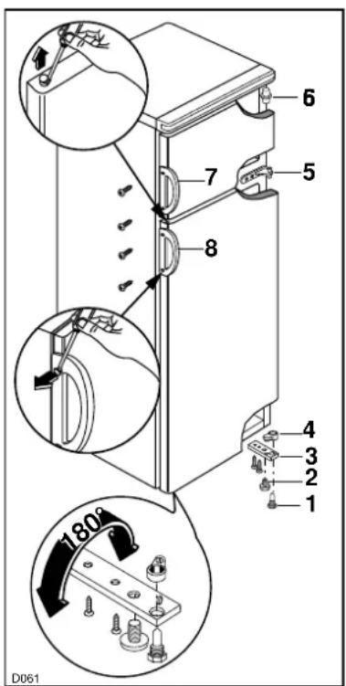 ARTHUR MARTIN ELECTROLUX AR2903D - Réversibilité des portes (Fig. 3) - 1