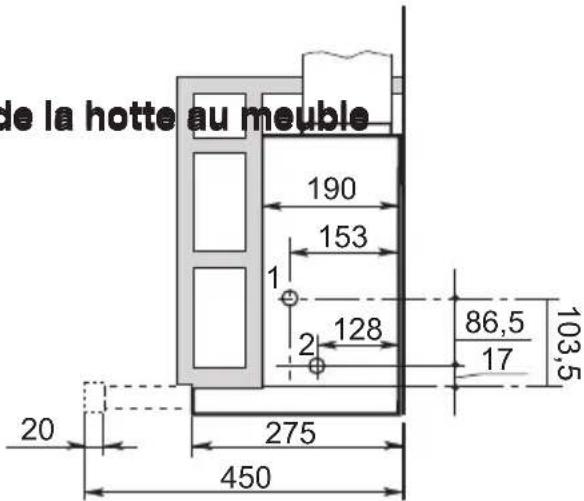ARTHUR MARTIN ELECTROLUX AFP60200W - Fixation de la hotte au meubleFixation de la hotte - 1