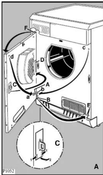 ARTHUR MARTIN ELECTROLUX ADC 523 M - Réversibilité de la porte - 3
