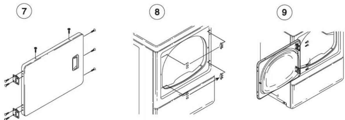 AMANA NDE2335AYW - Suivre ces étapes pour inverser le sens d'ouverture de la porte : - 3