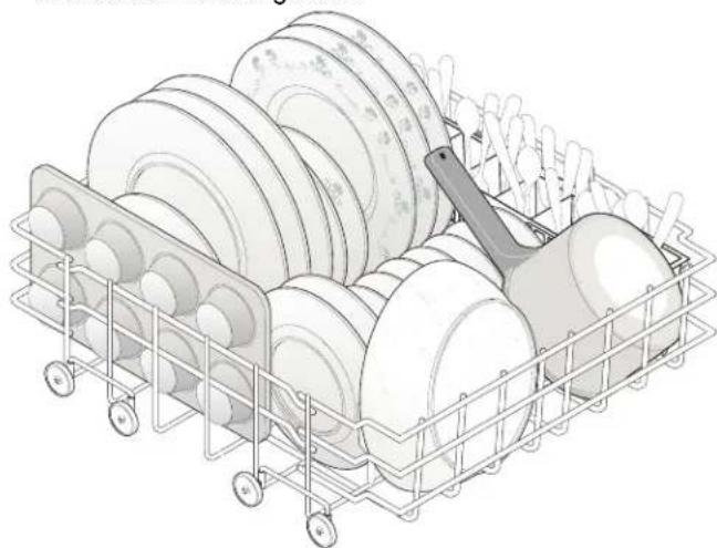 AMANA DWA63AW - Chargement du panier inférieur - 1