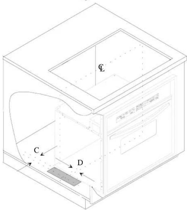 AMANA AKGD3050SS - Vent Locations for Downdraft Cooktop above Undercounter Wall Oven - 4