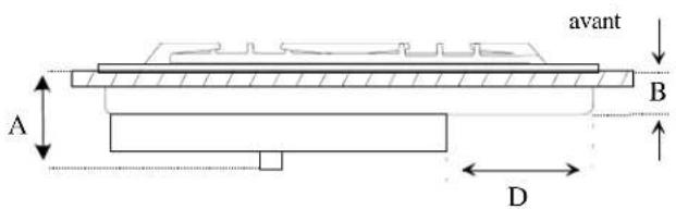 AMANA AKGD3050SS - Dimensions minimums sous la plaque de cuisson - 2