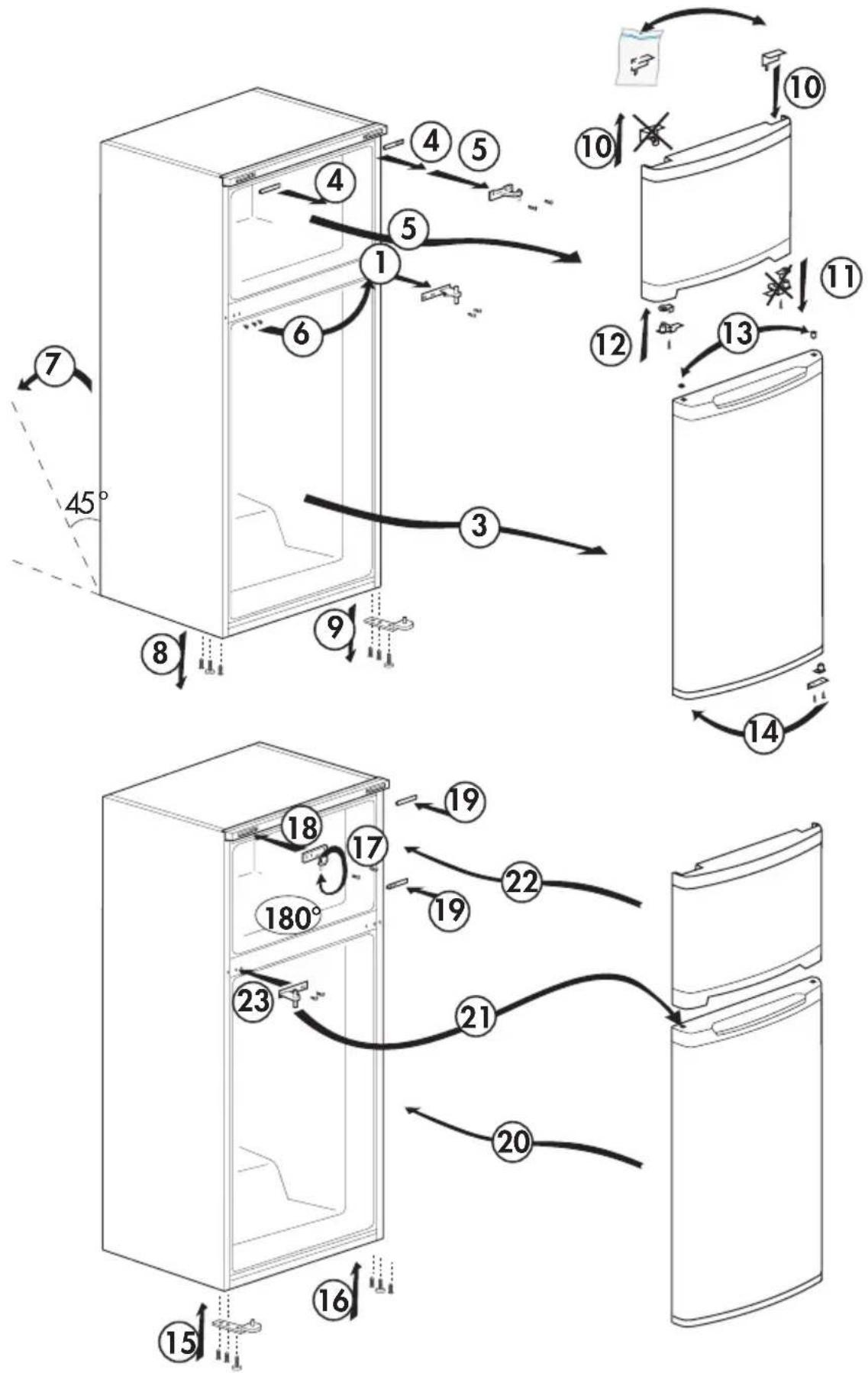 BEKO RDM6126 - Réversibilité des portes - 1