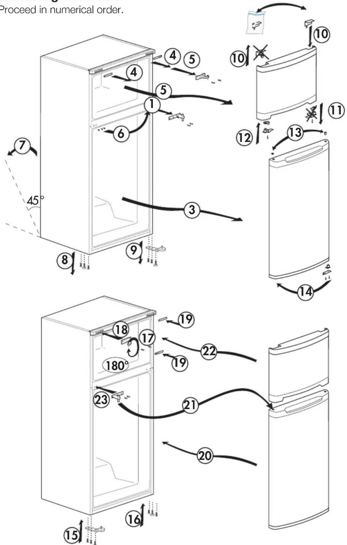 BEKO RDM6126 - Reversing the doors - 1