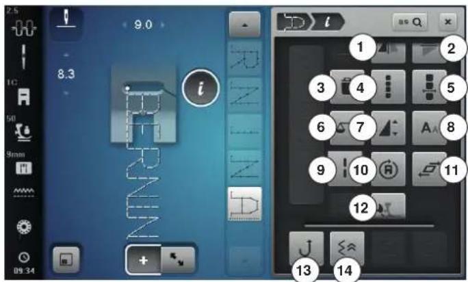 BERNINA 880 Plus - Aperçu sur les fonctions du mode combiné - 2