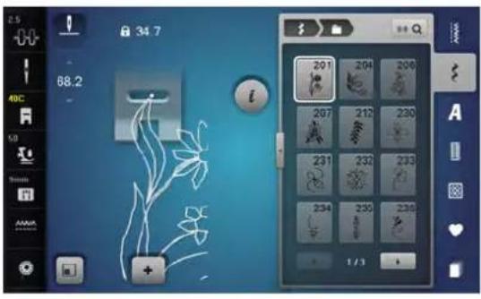 BERNINA 880 Plus - Importer un motif de point du mode de couture dans le mode de broderie - 2