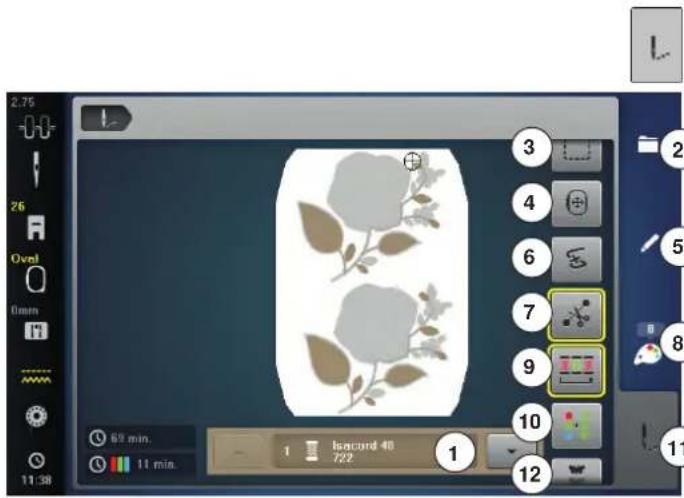 BERNINA 880 Plus - Aperçu sur le menu de broderie - 1