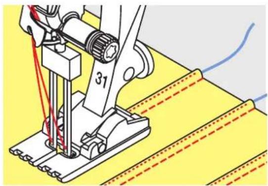 BERNINA 880 Plus - Fixer le dispositif pour nervures - 2