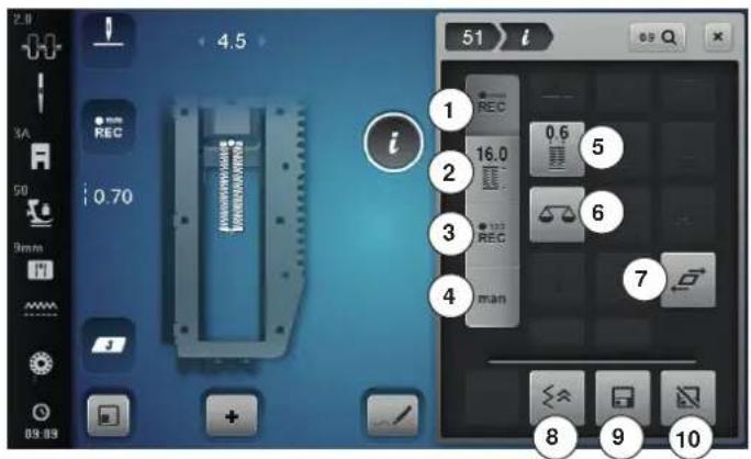 BERNINA 880 Plus - Aperçu sur les fonctions des boutonnières - 2