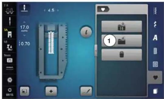 BERNINA 880 Plus - Boutonnière programmée dans la mémoire à long terme - 2
