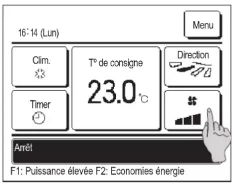 MITSUBISHI RCEX3 - Modifier la vitesse de ventilation - 1