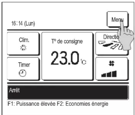 MITSUBISHI RCEX3 - Modes de fonctionnement sur les écrans du menu - 1