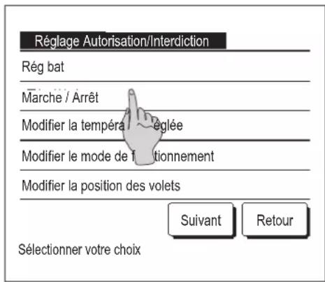 MITSUBISHI RCEX3 - ■ Configuration des autorisations/interdictions - 1