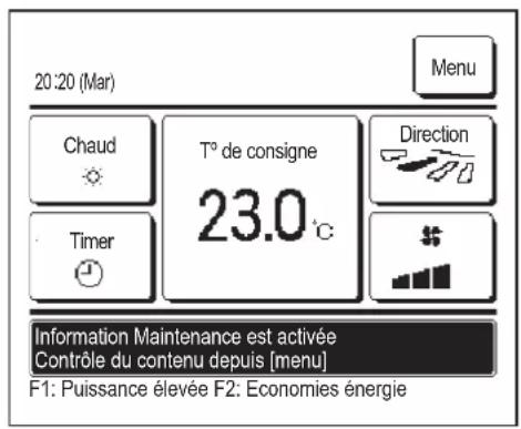 MITSUBISHI RCEX3 - Information Maintenance est activée Sauvegarde Automatique" affché - 1