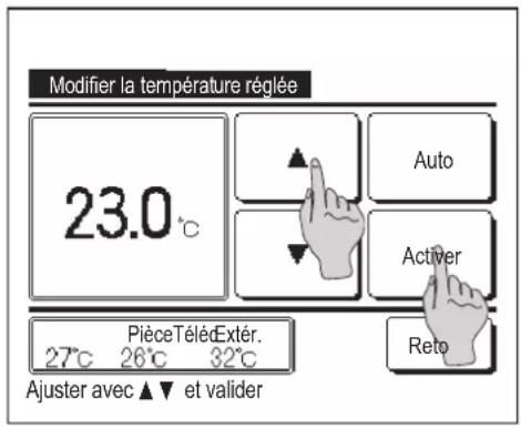 MITSUBISHI RCEX3 - Modifier la température régée - 2