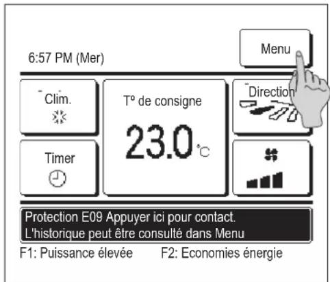 MITSUBISHI RCEX3 - Affichage des erreurs et coordonnées du SAV - 1